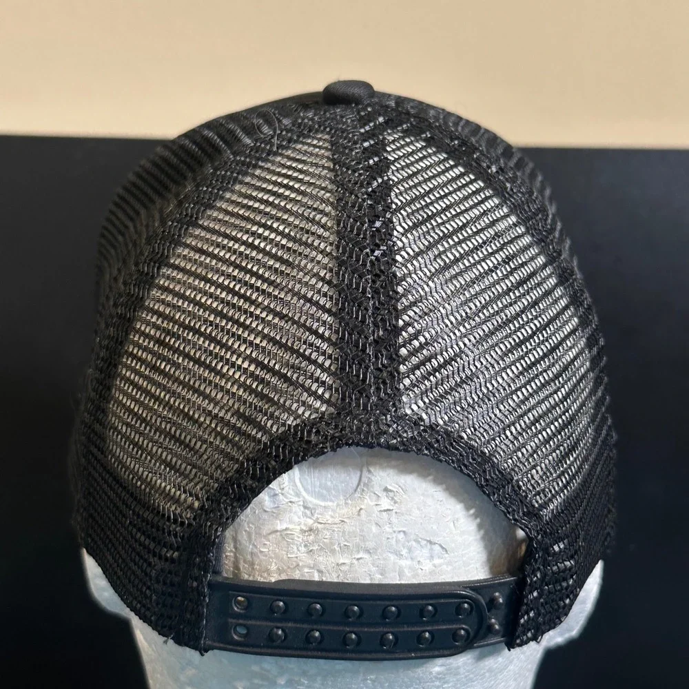 Foo Fighters Band Trucker Hat Black Yellow Logo Mesh Snapback vintage